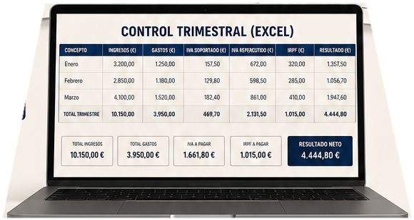 Control trimestral en Excel