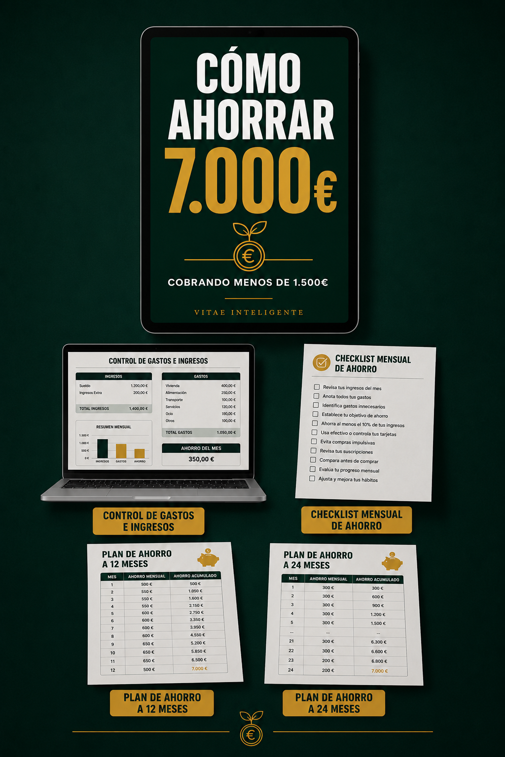 Cómo Ahorrar 7.000€ Cobrando Menos de 1.500€ + Pack de Seguimiento y Planificación